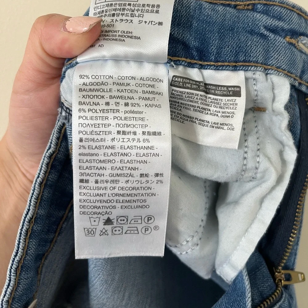 Levi's 721 High Rise Skinny Distressed Denim Jeans Size 24 - Picture 12 of 12